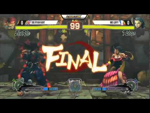 Capcom Cup 2014 USF4  (Ryan hart) Evil Ryu / Ryu vs (Luffy) Rose