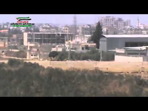 استهداف  قوات النظام برشاش عيار 23 من قبل كتيبة المجاهدون في مدينة درعا