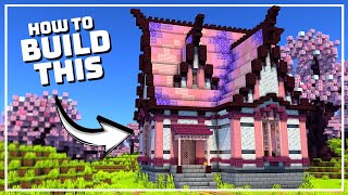 How to Build a Cherry Blossom Fantasy House + Interior | Minecraft 1.20 Tutorial