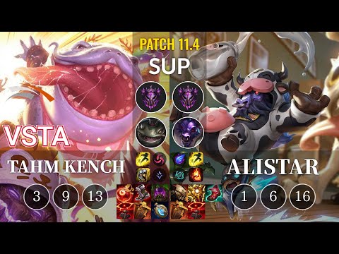 HLE Vsta Tahm Kench vs Alistar Sup - KR Patch 11.4
