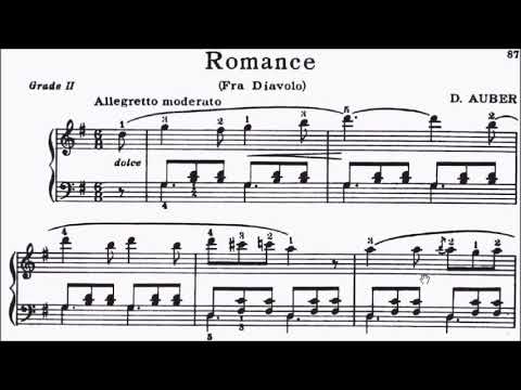 Children's Piano Pieces No.52 Auber Romance Fra Diavolo (P.87) Sheet Music