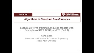 From Bioinformatics to AI: 23.1 Pretraining Language Models (Part 1)