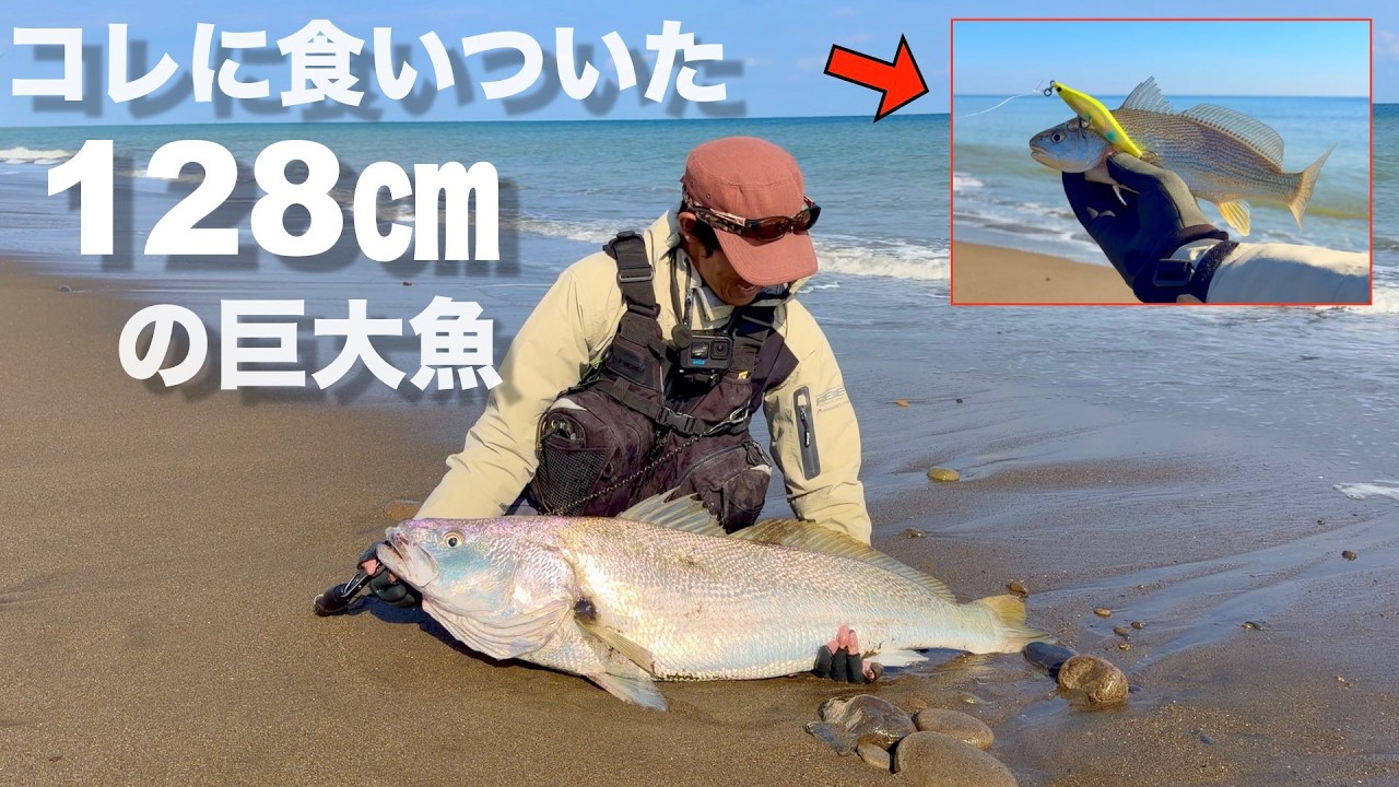 こんな釣り方あり!?釣れた小魚を丸呑みにした128㎝の大物