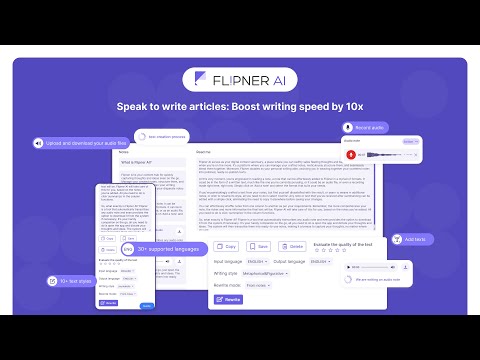 Speak to write articles with Flipner AI - Tutorial Video