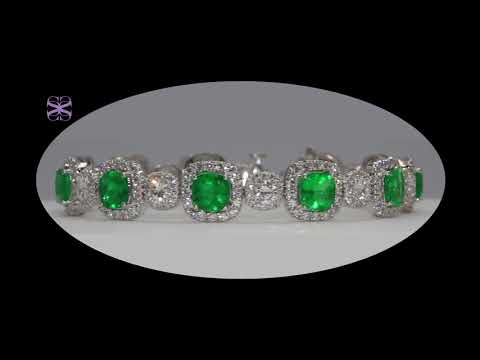 9ct Emerald & Diamonds Bracelet
