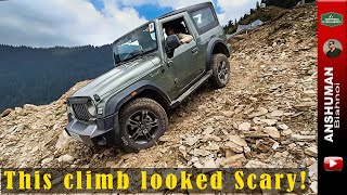 Ford Endeavour, new Mahindra Thar mHawk & CRDe : Trying a steep offroad rocky path in Himachal