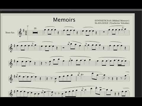 Slava Gold & Syntheticsax - Memoirs (Sheet Music for Saxophone Tenor) + Playback incl.