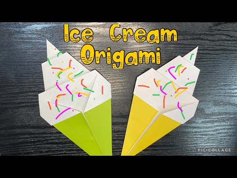 Origami Ice Cream Cone Tutorial | Paper Ice Cream Cone