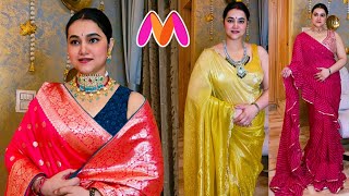 Wedding Wear Saree, Jewellery set & Earrings haul from Myntra @PoojaRikichoyal 