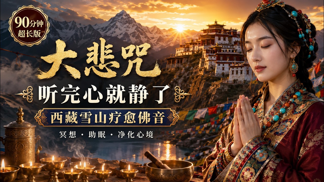大悲咒｜听完心就静了｜西藏雪山疗愈佛音・净化心灵・深度助眠・冥想放松