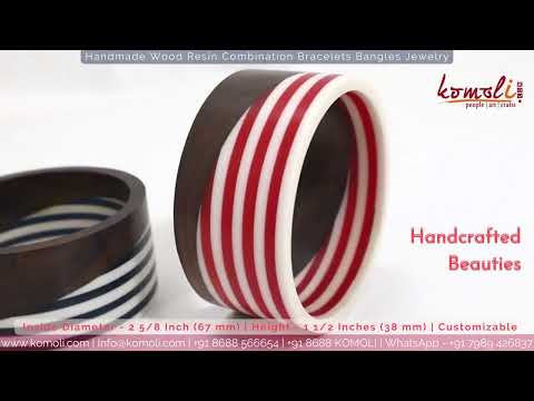 Handmade wood resin combo acrylic resin bangles jewellery of...