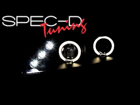 SPECDTUNING DEMO VIDEO: 2006-2011 HONDA CIVIC SEDAN LED HALO PROJECTOR HEADLIGHTS