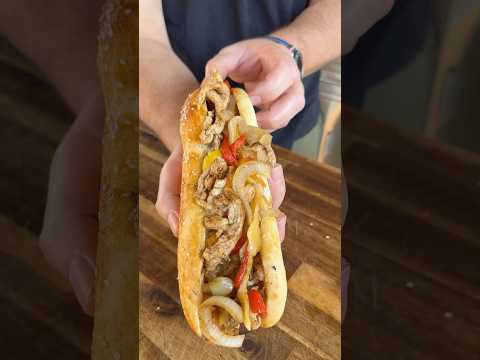 Chicken Cheesesteaks with Homemade Hoagies #griddle #recipe #cooking