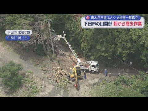YouTube Video ６世帯７人が現在も孤立状態　静岡・下田市の山間部で倒木が市道をふさぐ　およそ５０戸が現在も停電中
