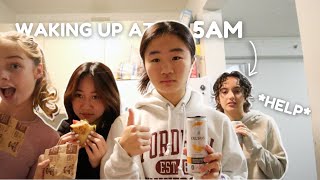 WAKING UP AT 5AM FOR WEEK DURING COLLEGE (with my roommates :) )