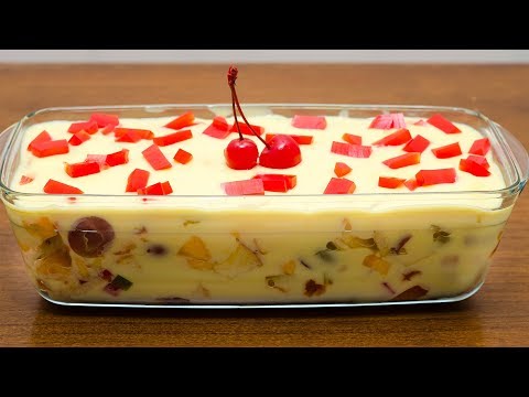 FRUITS CUSTARD TRIFLE RECIPE l How to Make Custard Trifle l Easy Dessert Recipe