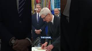 Apple CEO Tim Cook gifts Trump 24k gold base plaque