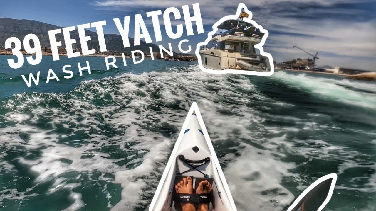 Chasing boat waves with my surfski