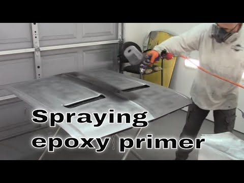 Spraying epoxy primer. Mustang restoration. Jade part 43