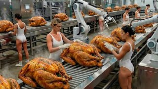 Inside a Modern Poultry Factory: From Whole Birds to Golden Fried Turkey (Full Process)