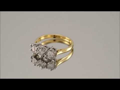 18ct Gold 1/2ct Diamond Trilogy Ring - D1105