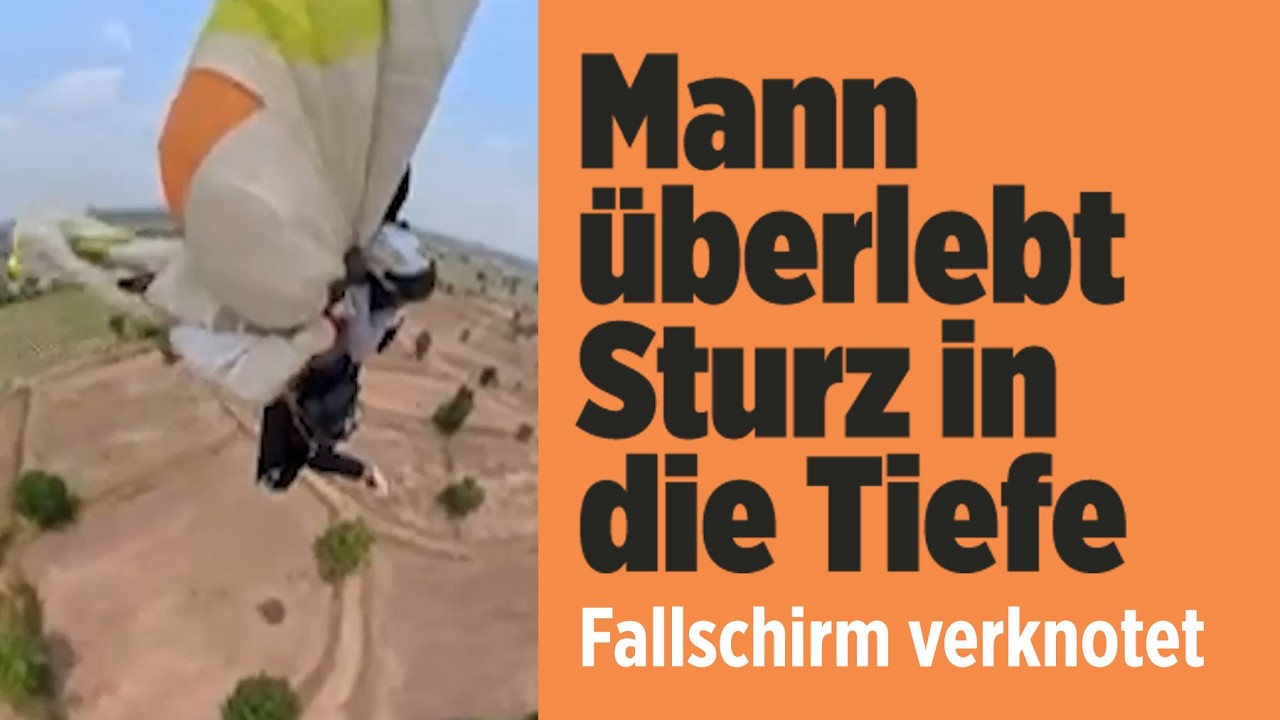 Drama beim Fallschirmsprung: Mann stürzt in die Tiefe – Reserveschirm rettet Springer das Leben!