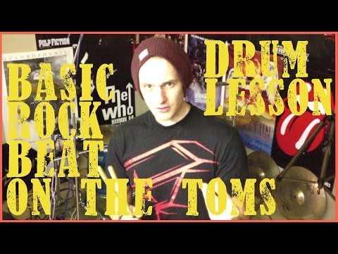 Rock Drum Beat On The Toms: Drum Lesson #131
