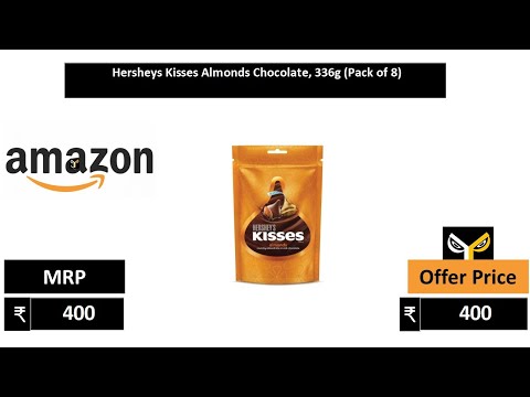Hersheys Kisses Almonds Chocolate, 336g Pack of 8