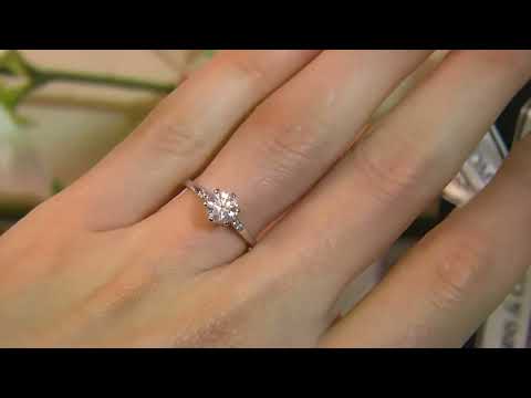 SD080 Six Claw Side Stone Diamond Engagement Ring
