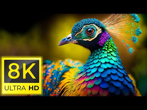 8K Birds - Top Beautiful Birds in The World in 8K ULTRA HD and Relaxing nature music ( 8K TV )