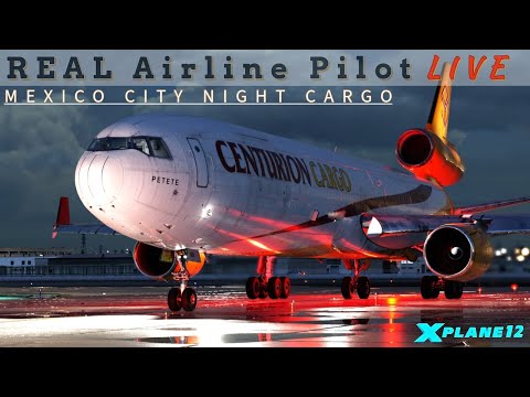 MD-11 Heavy | Night OPS! | LAX to Mexico City Cargo Run | Real Airline Pilot | #xplane12 #md11