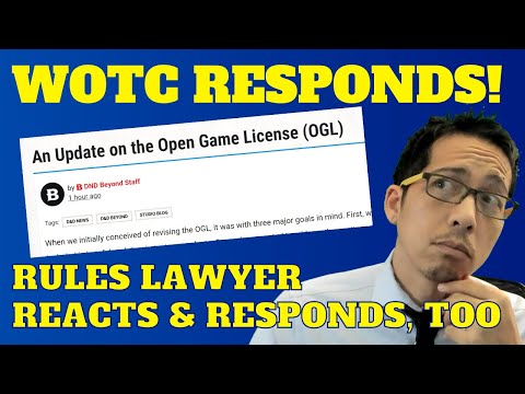 Lawyer-gamer analyzes WOTC'S RESPONSE to the outrage about the OGL! #opendnd