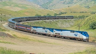 4K - Amtrak's Coast Starlight Detouring over the Tehachapi Pass in April 2018