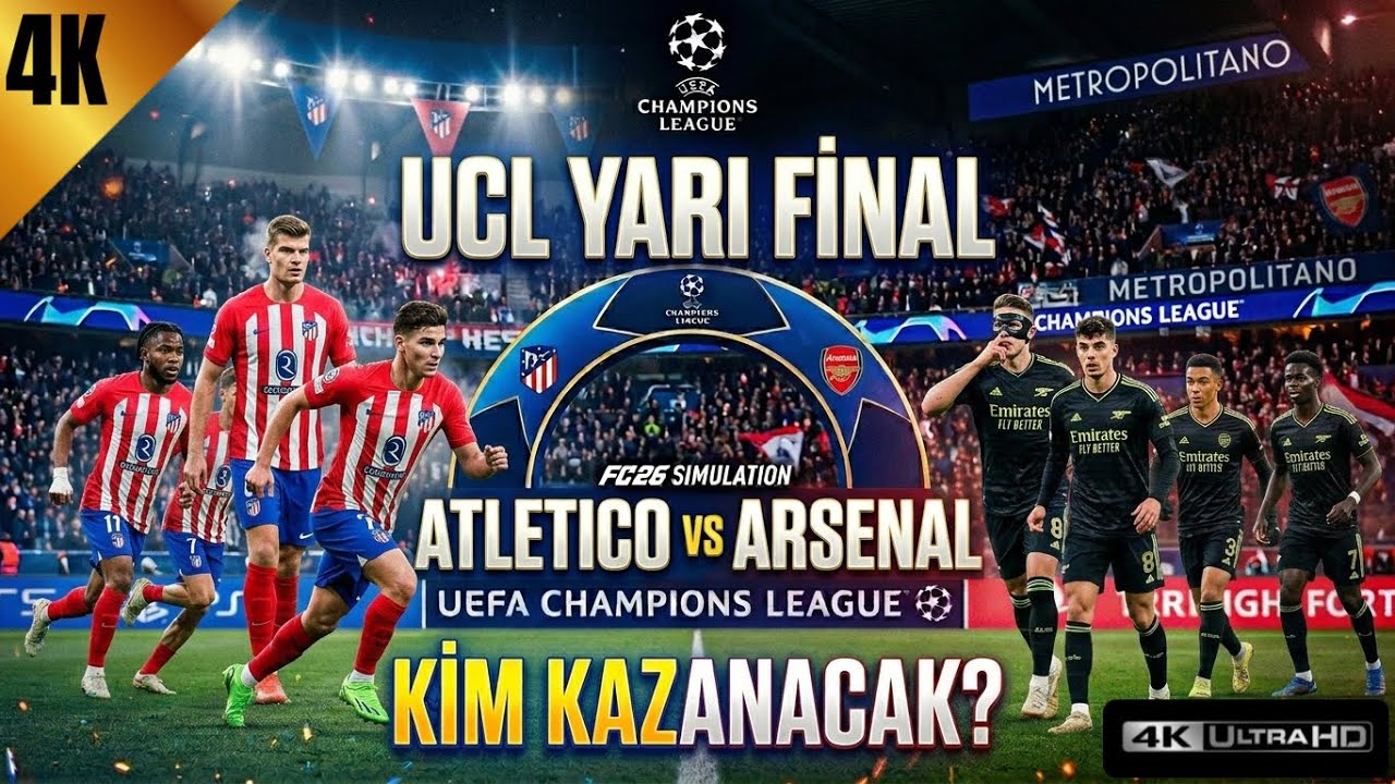 Atletico Madrid - Arsenal ⚔️ UCL Yarı Final Kapışması | FC26 Simülasyon 4K
