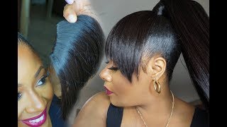 BEST Drawstring Ponytail + Clip In Bang Tutorial Step – by – Step | Divatress.com