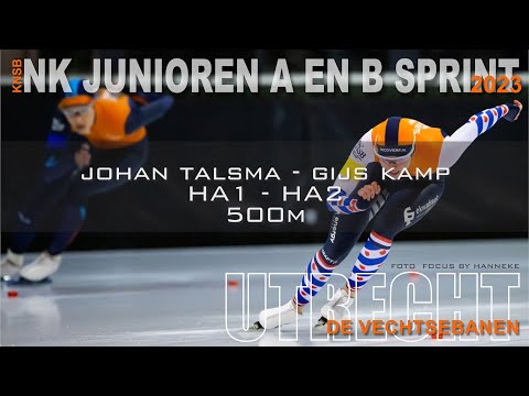 Johan Talsma - Gijs Kamp 500m zondag NK Junioren Sprint Utrecht 2023