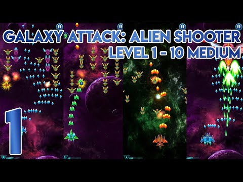 Galaxy Attack Alien Shooter Level 1 to 10 Medium - Gameplay Walkthrough Part 1