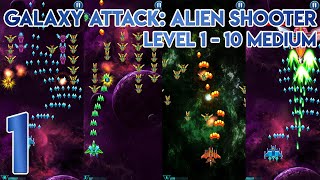 Galaxy Attack Alien Shooter Level 1 to 10 Medium - Gameplay Walkthrough Part 1