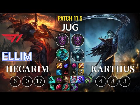 T1 Ellim Hecarim vs Karthus Jungle - KR Patch 11.5