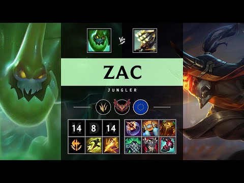Zac Jungle vs Master Yi - EUW Grandmaster Patch 25.14