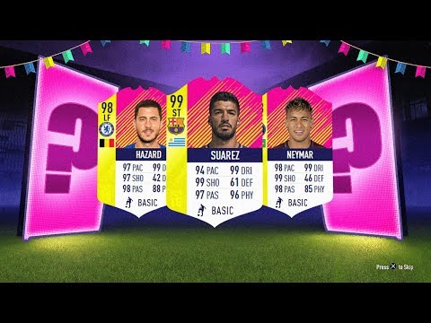 99 SUAREZ, 98 NEYMAR & 98 HAZARD! - FIFA 18 Ultimate Team