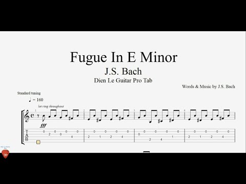 J.S. Bach - Fugue In E Minor - Guitar Lesson + TAB