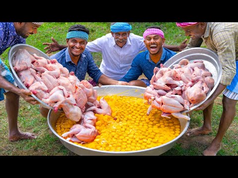 CHICKEN OMELETTE | Huge Eggs With Chicken Meat | Protein Rich Omelette Recipe Cooking in Village