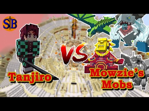 Sathariel Battle - Tanjiro (Demon Slayer) vs Mowzie's mobs | Minecraft Mob Battle