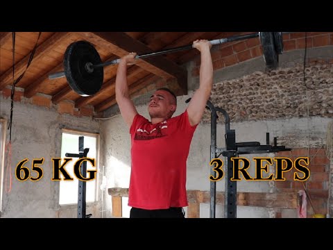 65 KG Overhead Press for 3 reps - Road to 70 KG