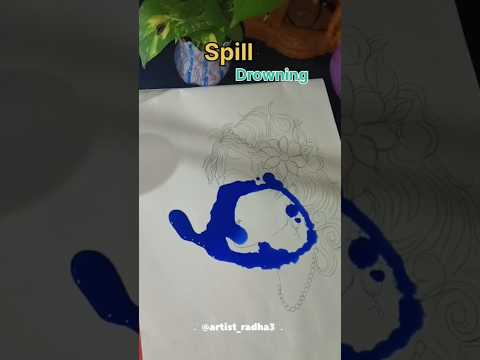 Spill drowning art ytshorts drawing krishna shotrs krishnalove artist radha