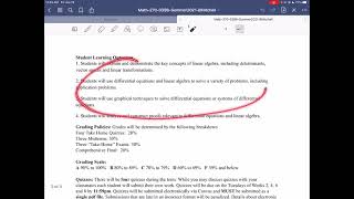 Math 270 Summer 2021 Syllabus