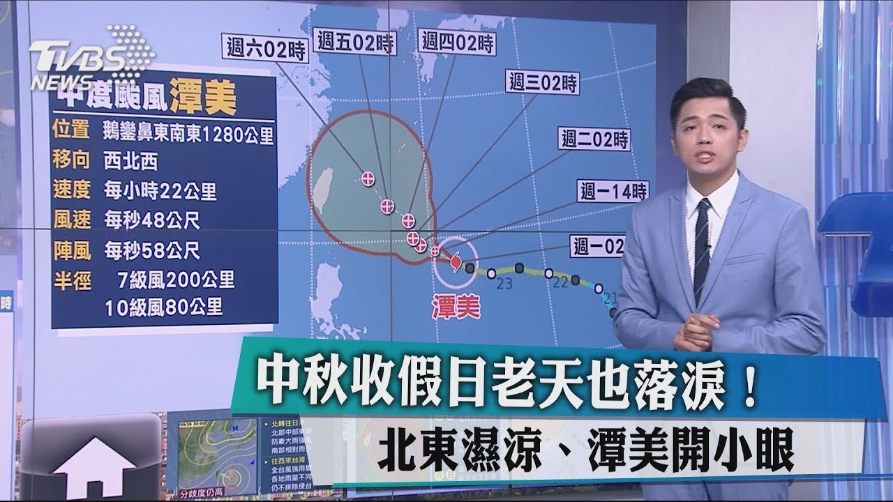 中秋收假日老天也落淚! 北東濕涼、潭美開小眼