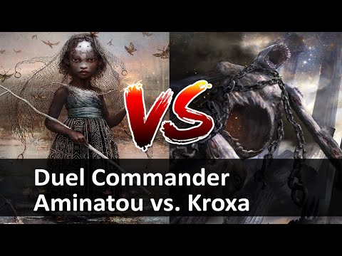 Duel Commander: Aminatou, the Fateshifter vs. Kroxa, Titan of Death's Hunger (Magic: The Gathering)