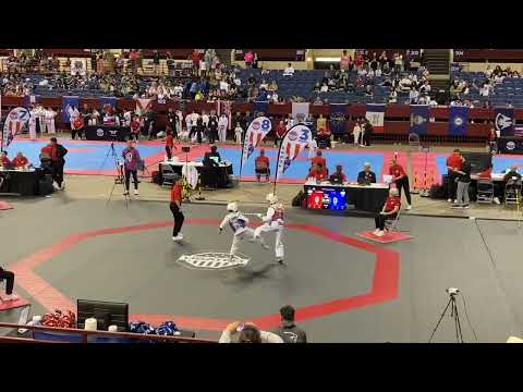 2024 US National Taekwondo Championships_Tyler J. in Blue Quarterfinals match Round 1